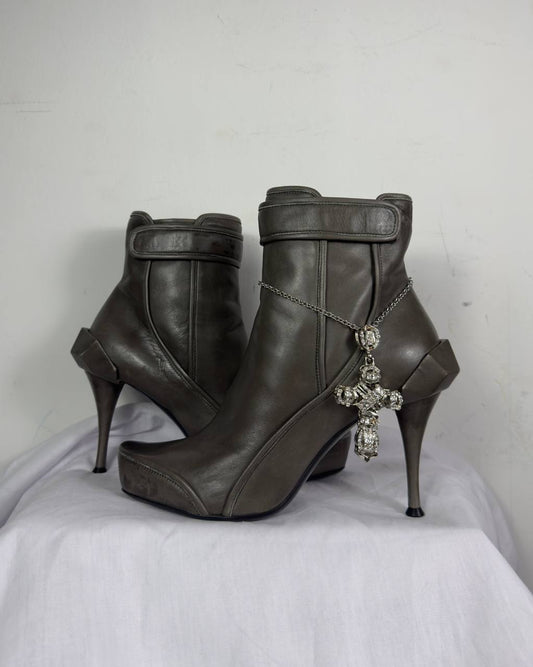 Celine FW2008 Leather Runway Boots 40/40.5 EU
