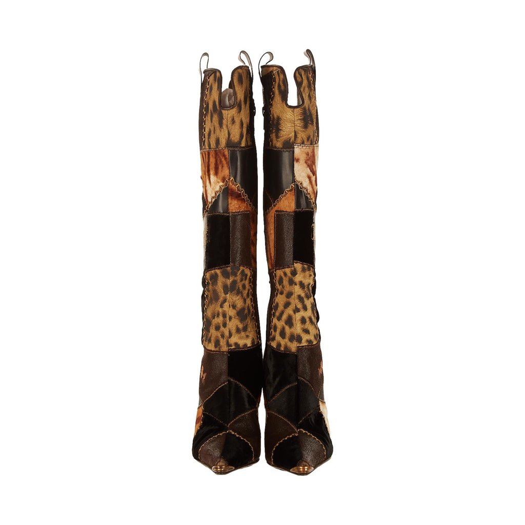 Roberto Cavalli Cheetah Vintage Heel Boots — 36
