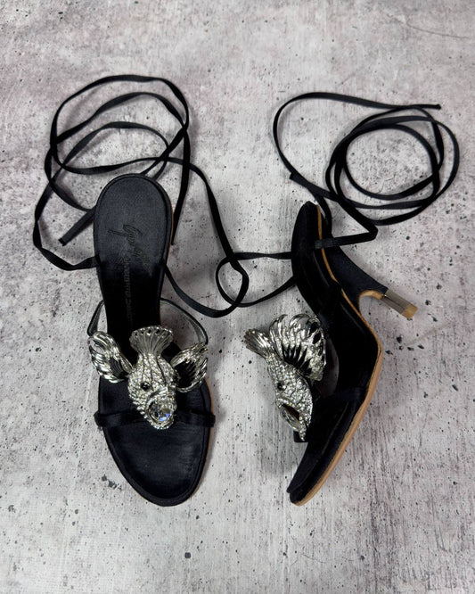 Giuseppe Zanotti Lionfish Wedge Wrap Heels — 35/36