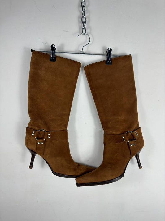 Sergio Rossi Vintage Suede Buckle Boots 36/37