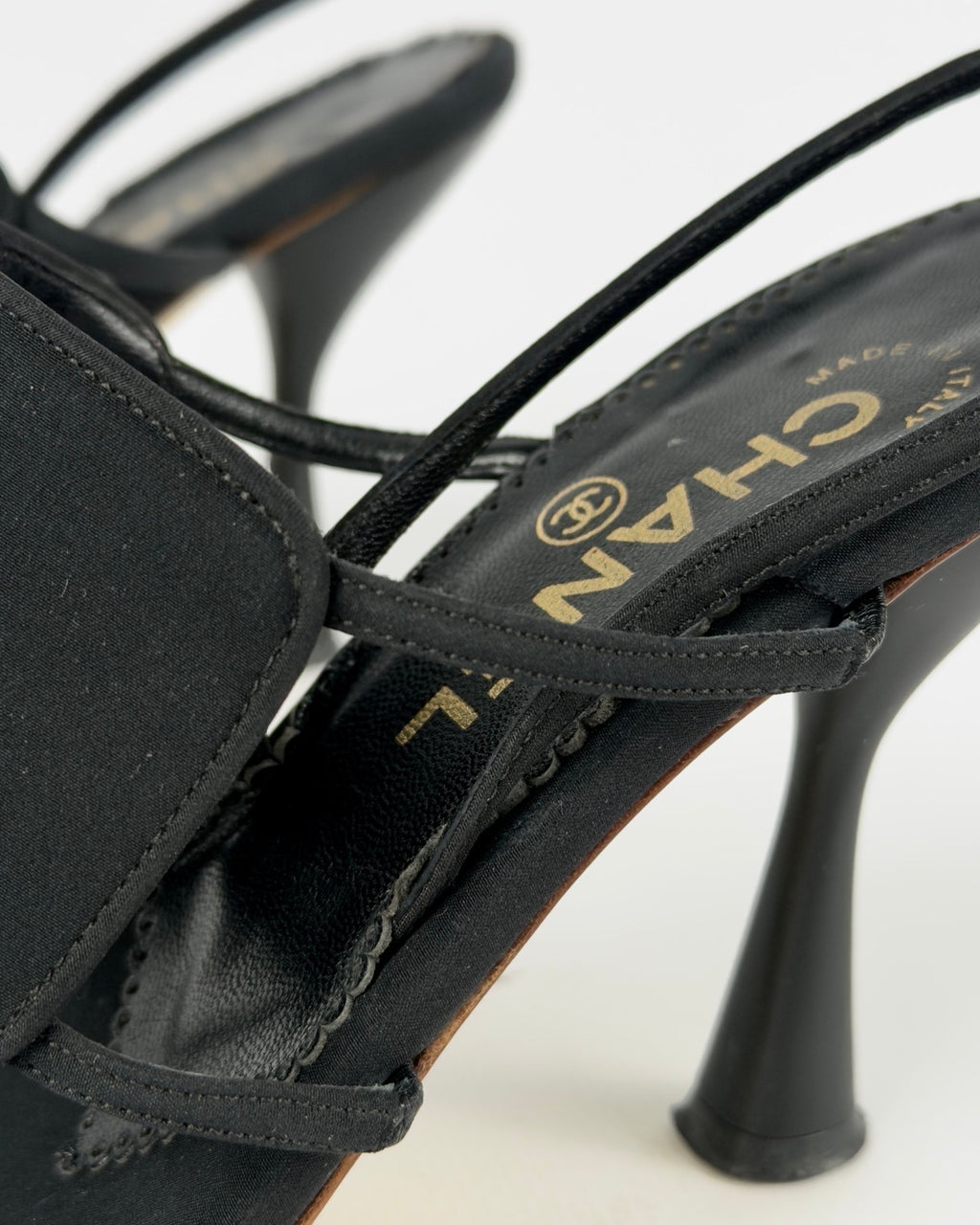 Chanel Cruise 2001 Crystal Logo Slingback Heels — 39/40