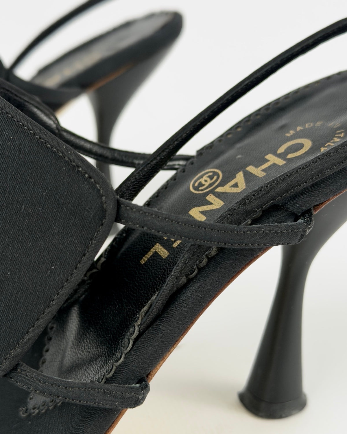 Chanel Cruise 2001 Crystal Logo Slingback Heels — 39/40