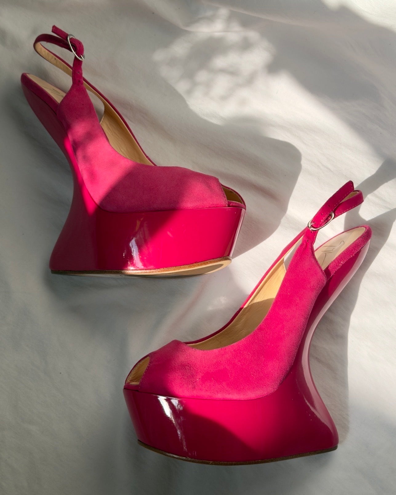 Giuseppe Zanotti Pink Curve Wedge — 38/39