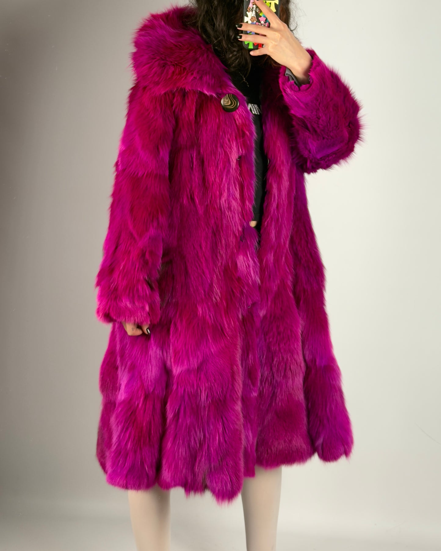 Vintage Fox Pink Fur Coat — S/L