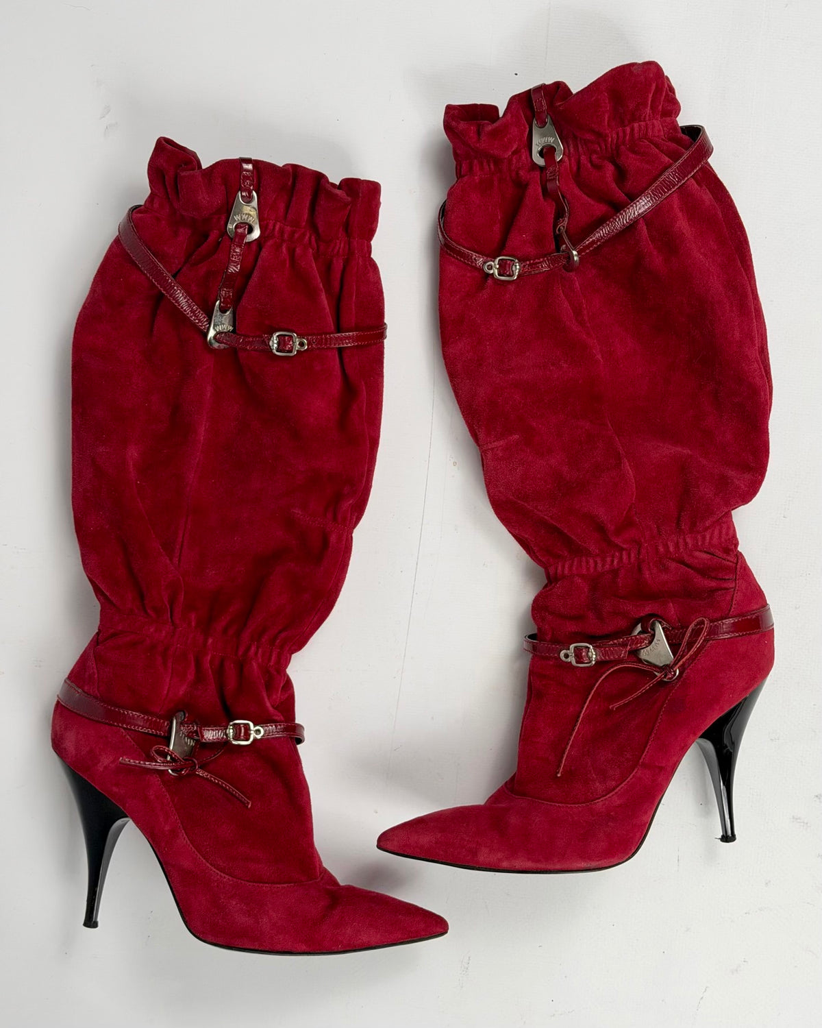 Vintage Italian Suede Slouch Boots — 39