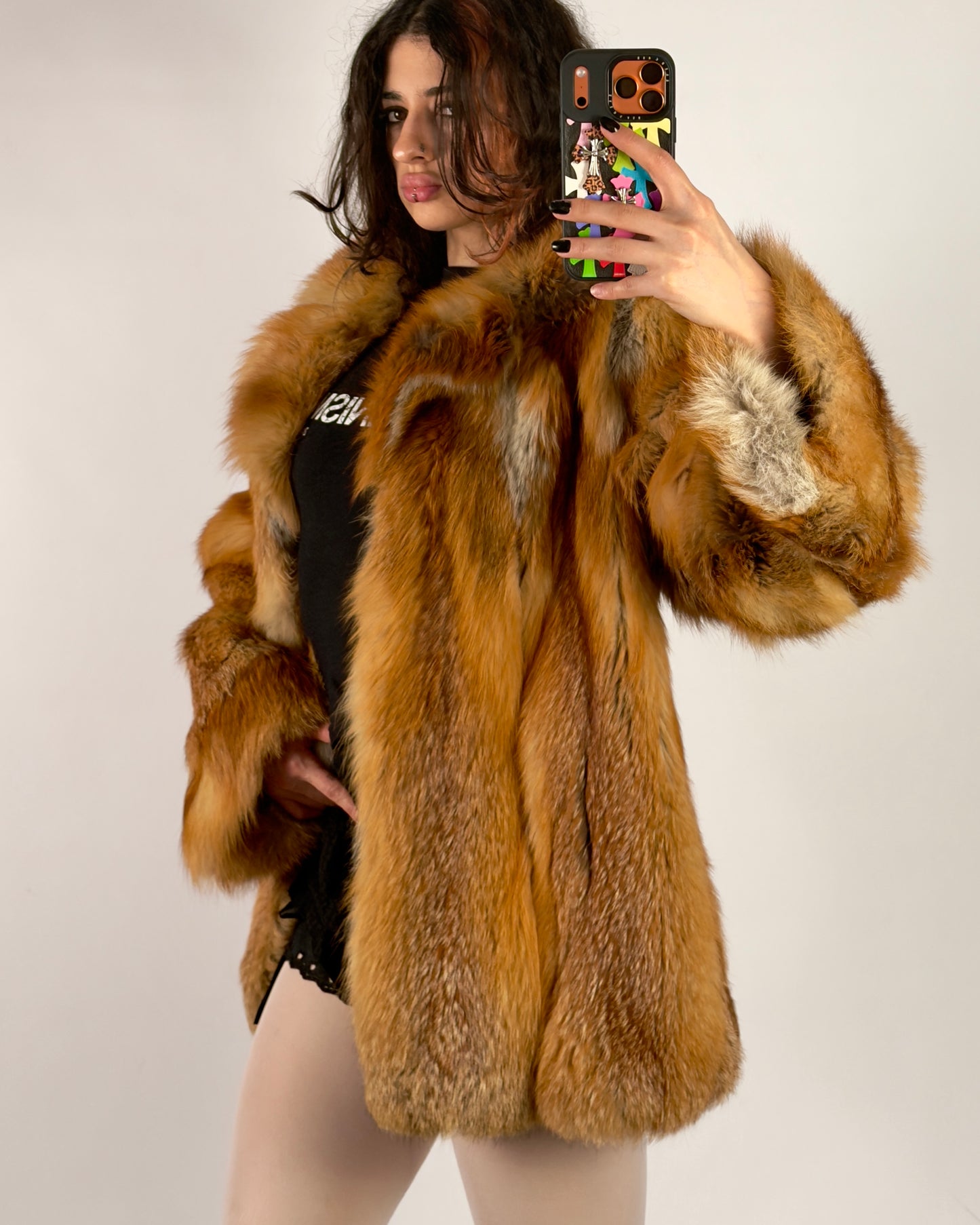 Vintage Fox Fur Jacket — S/M