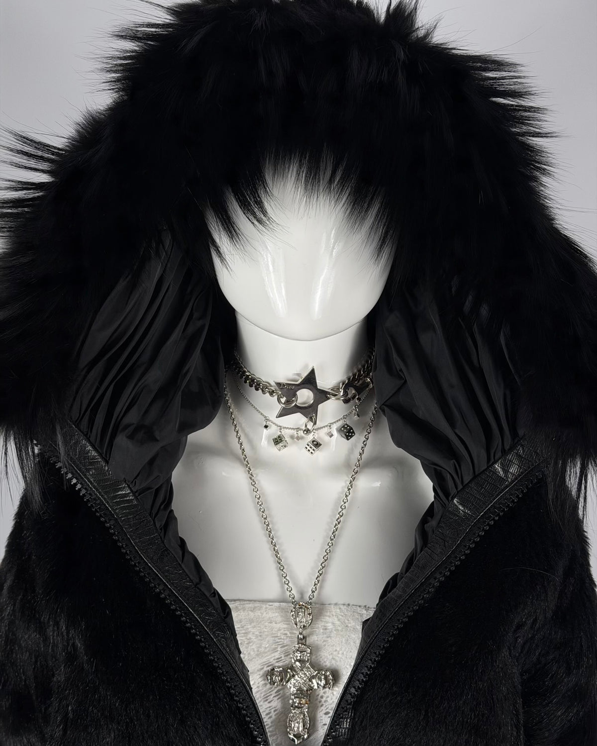 Vintage “Corset” Fur Leather Jacket Reversible — M/L