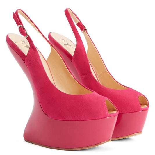 Giuseppe Zanotti Pink Curve Wedge — 36