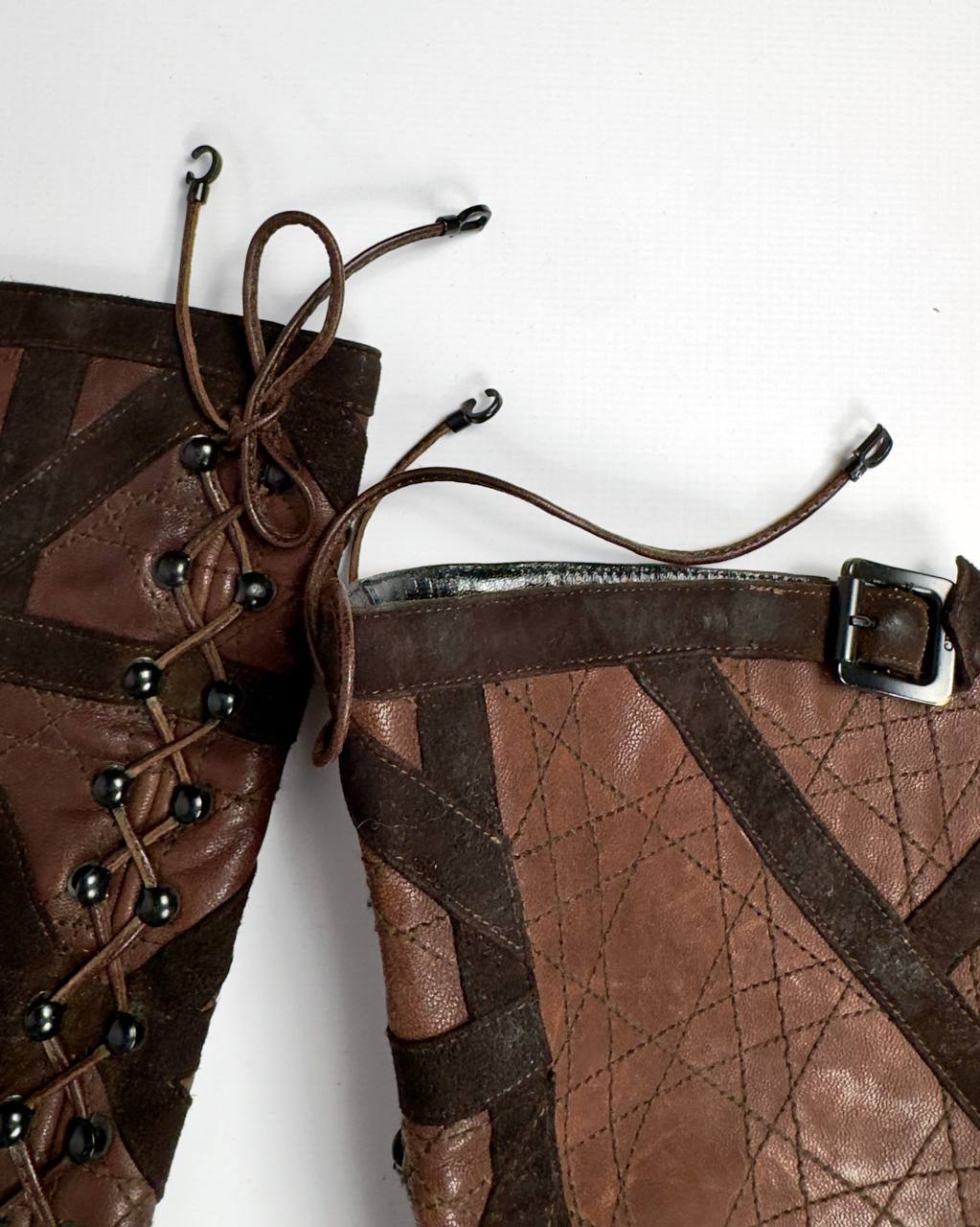 Dior Galliano 00s Leather Boots — 38.5
