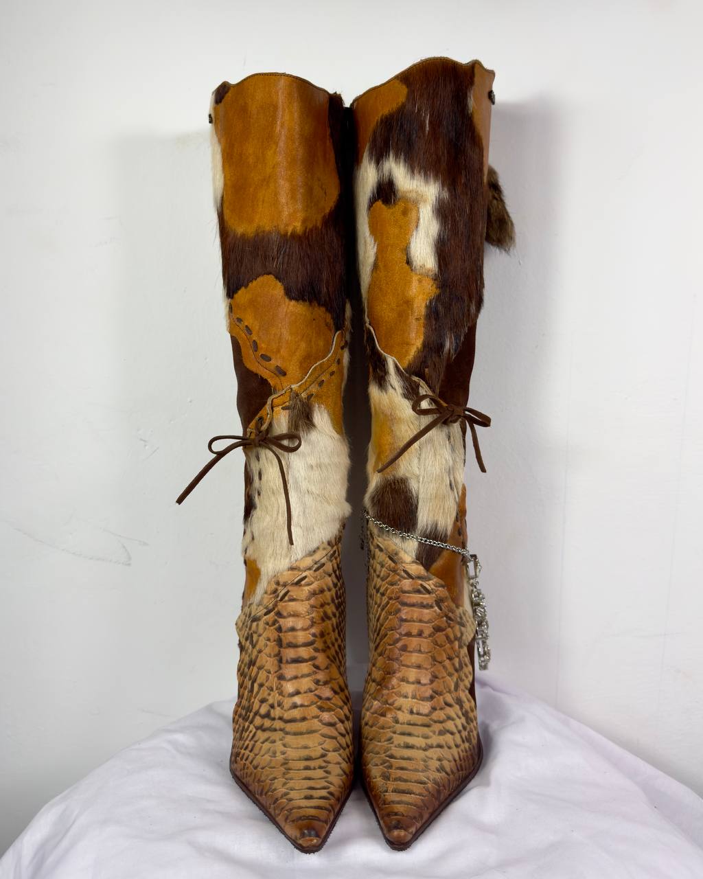 El Dante’s Vintage Rare Leather Fur Boots 37