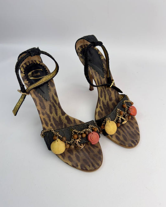 Just Cavalli Y2K Seashell Charms Heels — 37