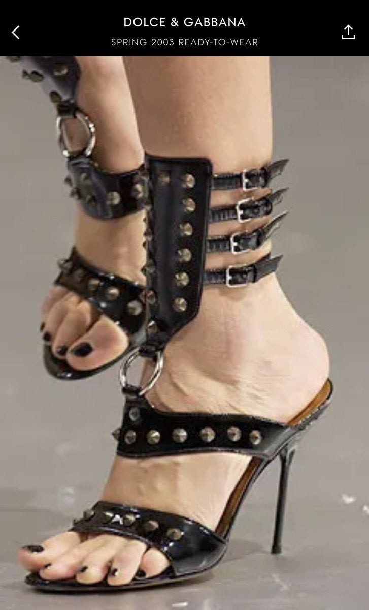 Dolce & Gabbana 2003 Runway Gladiator Studded Heels — 37.5/38