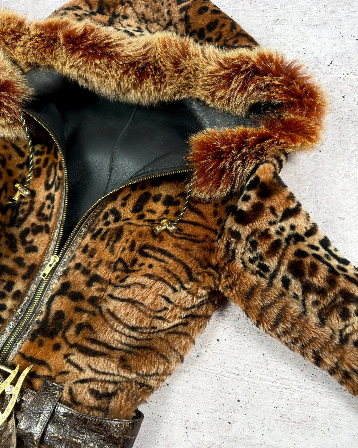 Vintage “Tiget Print” Fur Jacket — S/M
