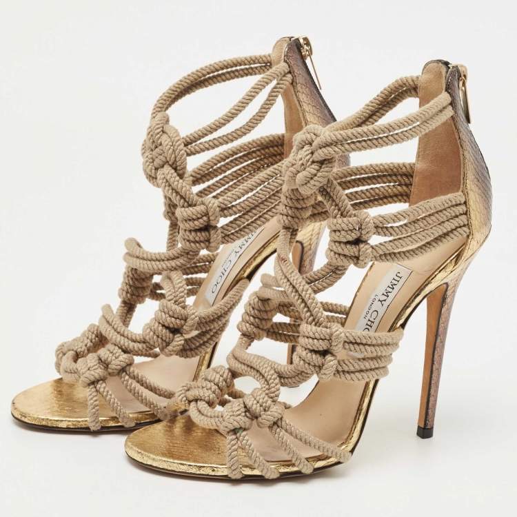 Jimmy Choo Rope Snakeskin Heels — 39.5