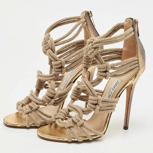 Jimmy Choo Rope Snakeskin Heels — 39.5