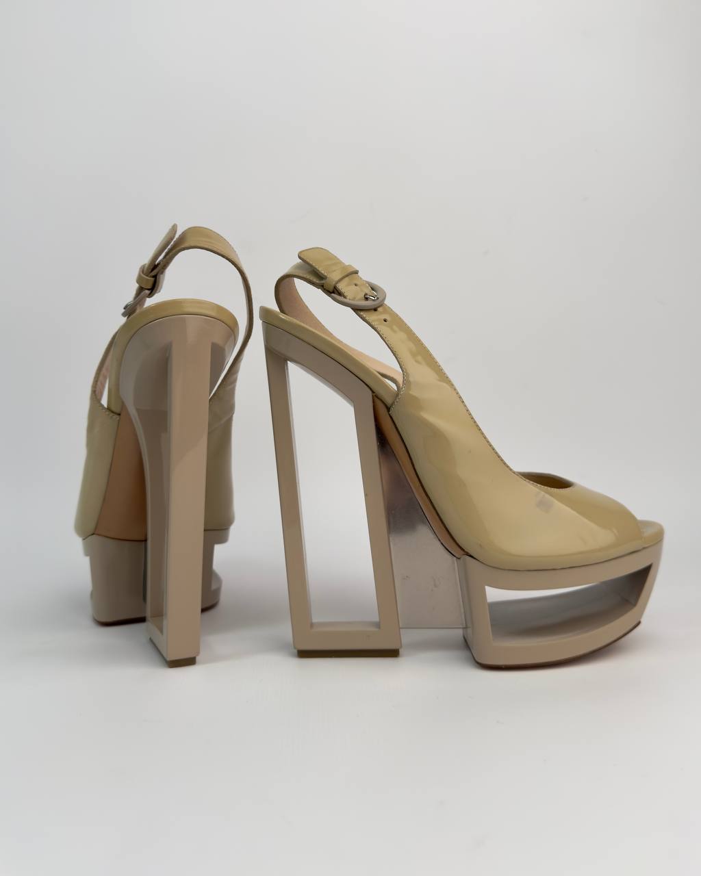 Casadei Cut Out Platform Heels — 38/38.5