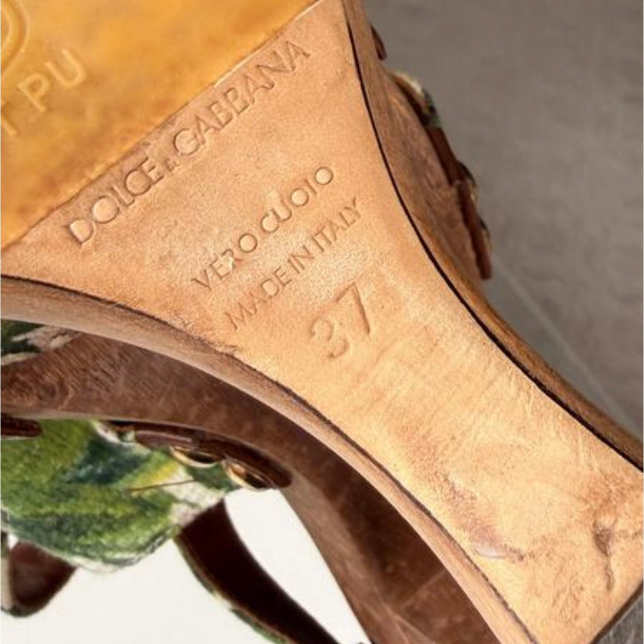 Dolce Gabbana Vintage Floral Cut Out Wedge Heels — 37