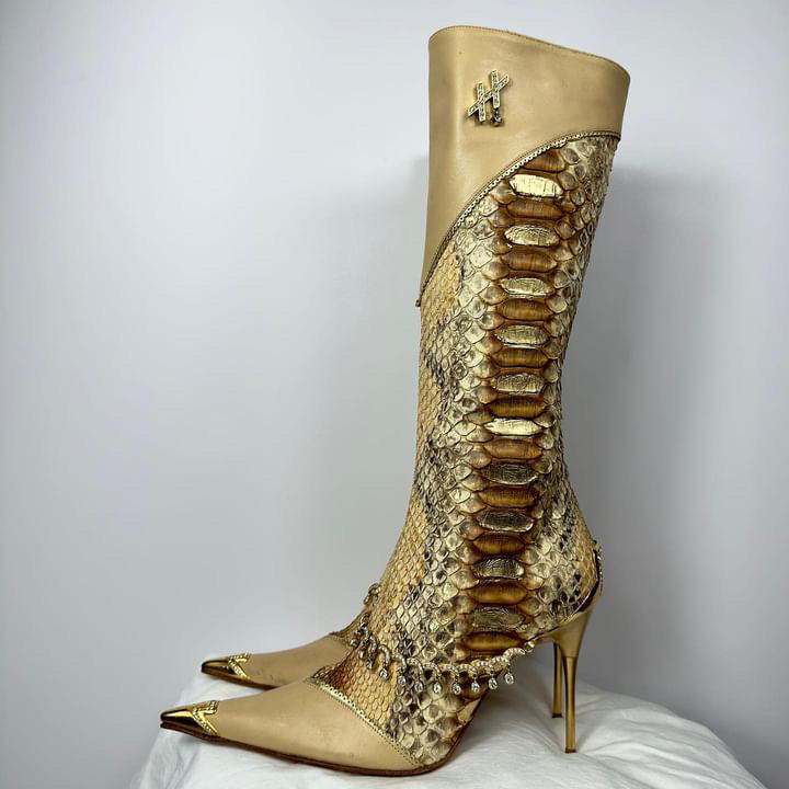 Hamlet Couture Italian Handmade Python Boots 36/37 FINAL SALE