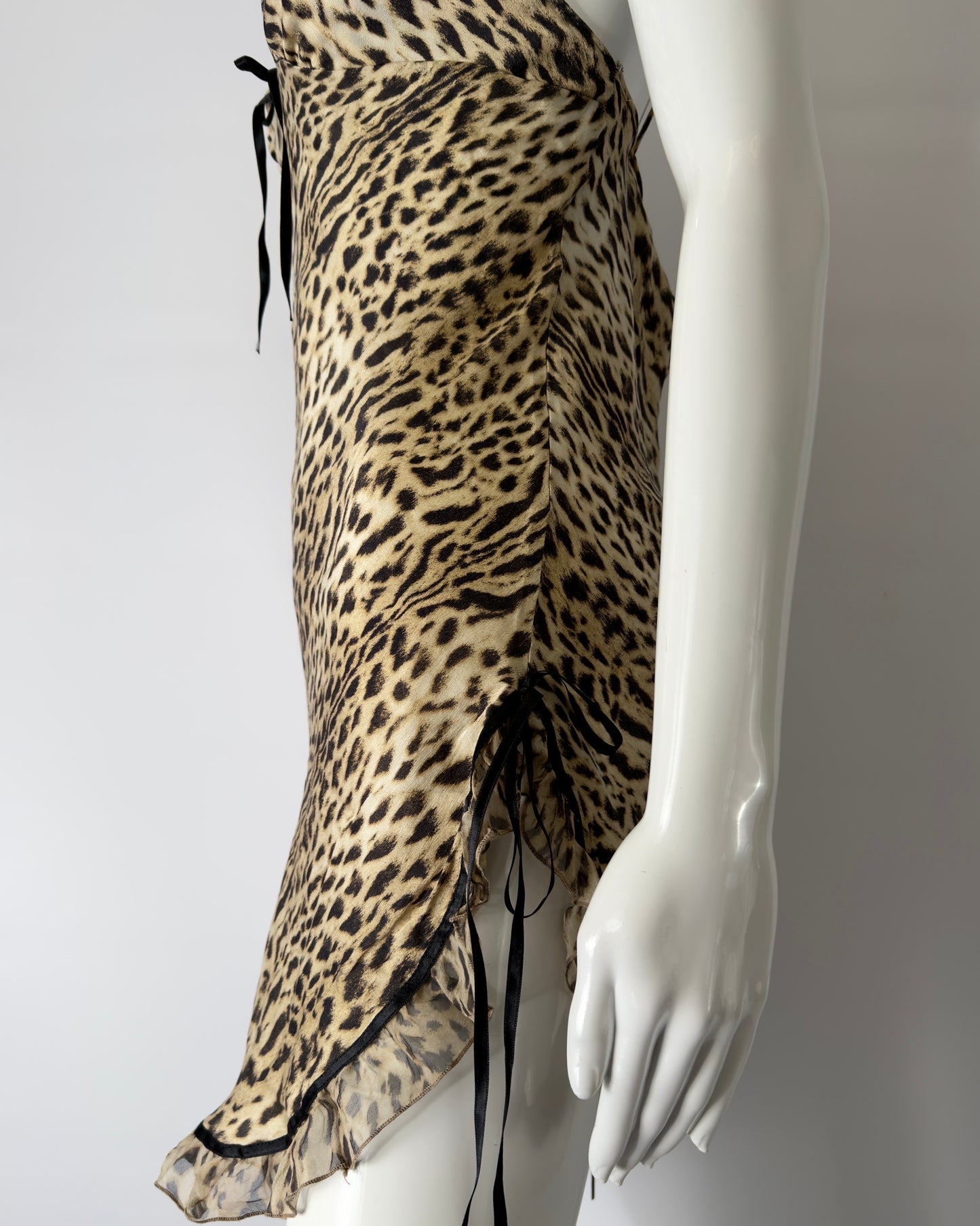 Roberto Cavalli early 2000s Leopard Silk Mini Dress