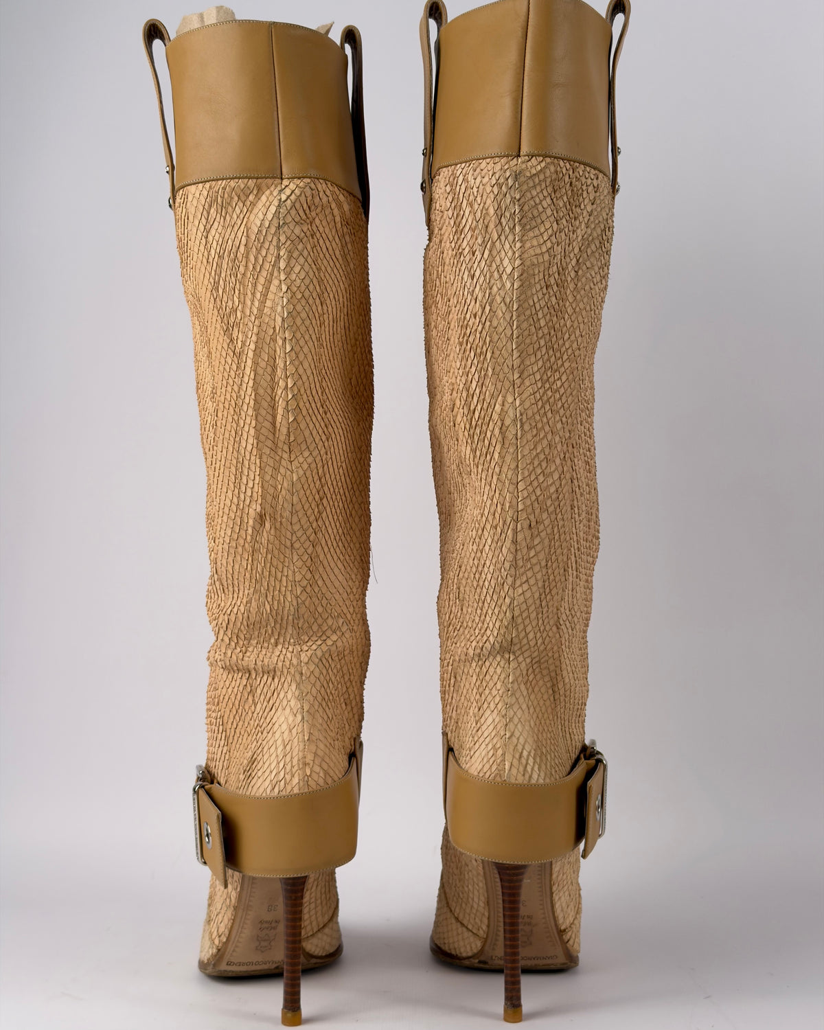 Gianmarco Lorenzi Vintage Leather Buckle Boots — 38