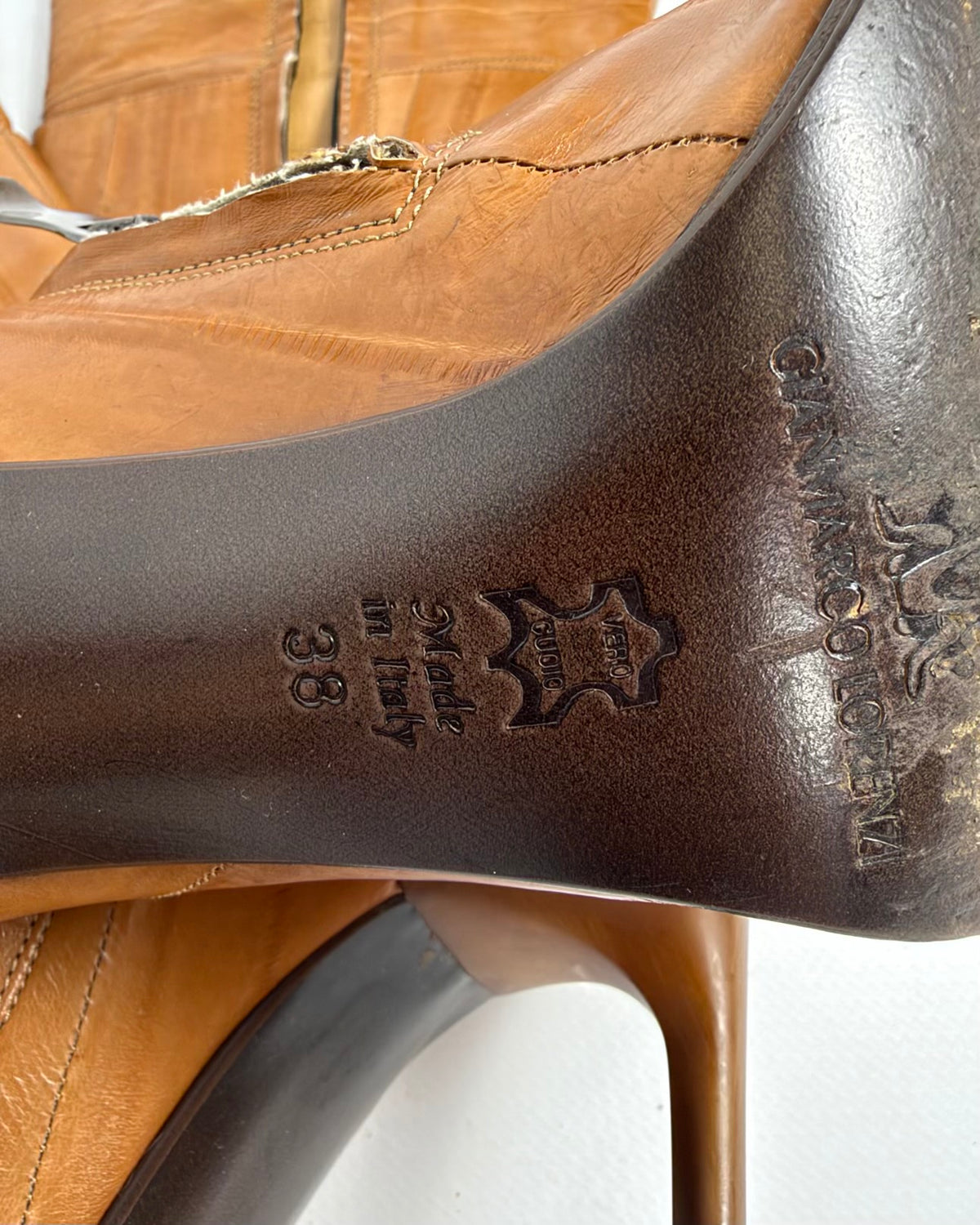 Gianmarco Lorenzi Vintage Buckle Leather Boots — 38