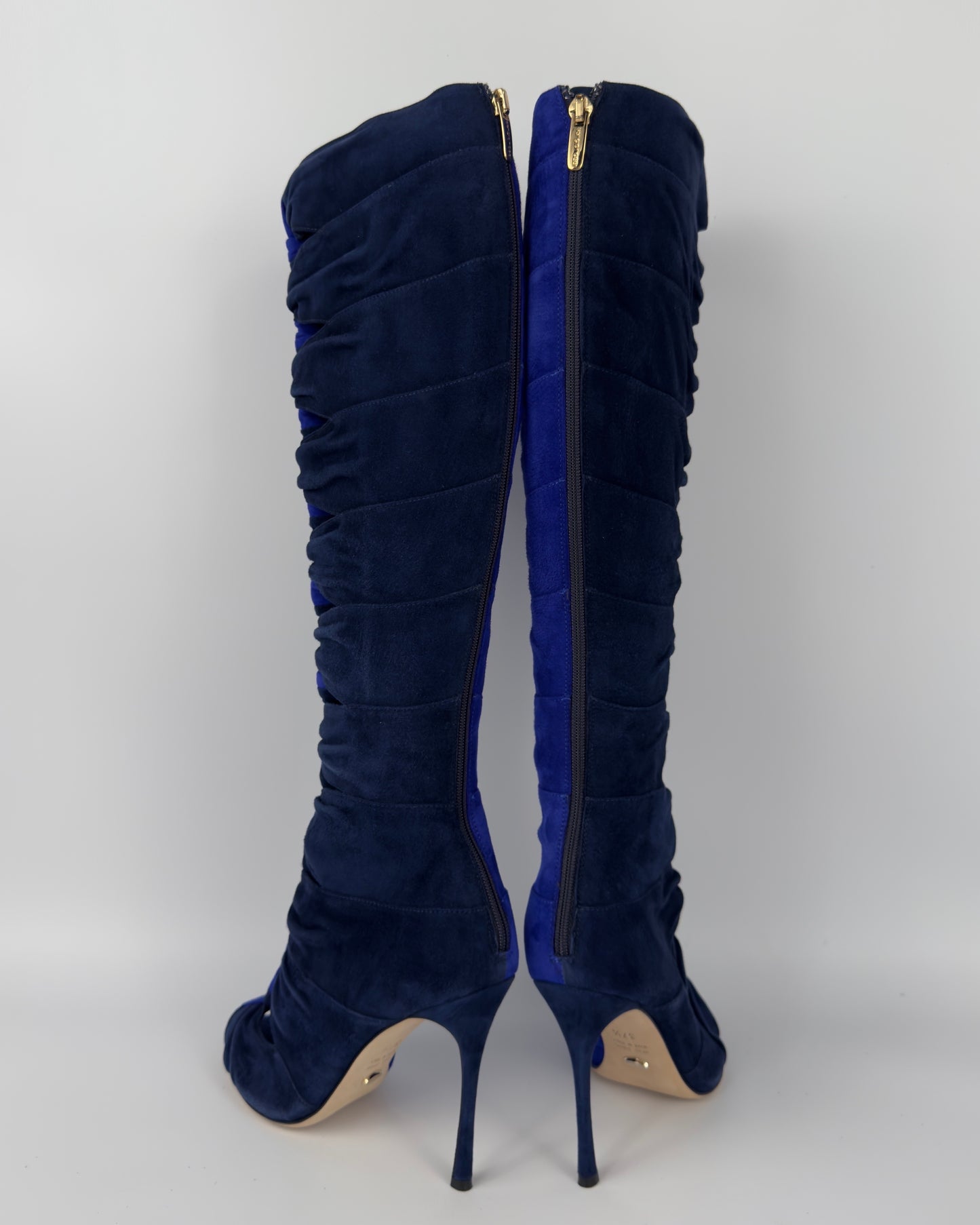 Sergio Rossi Dual-Blue Gladiator Heels — 37.5/38