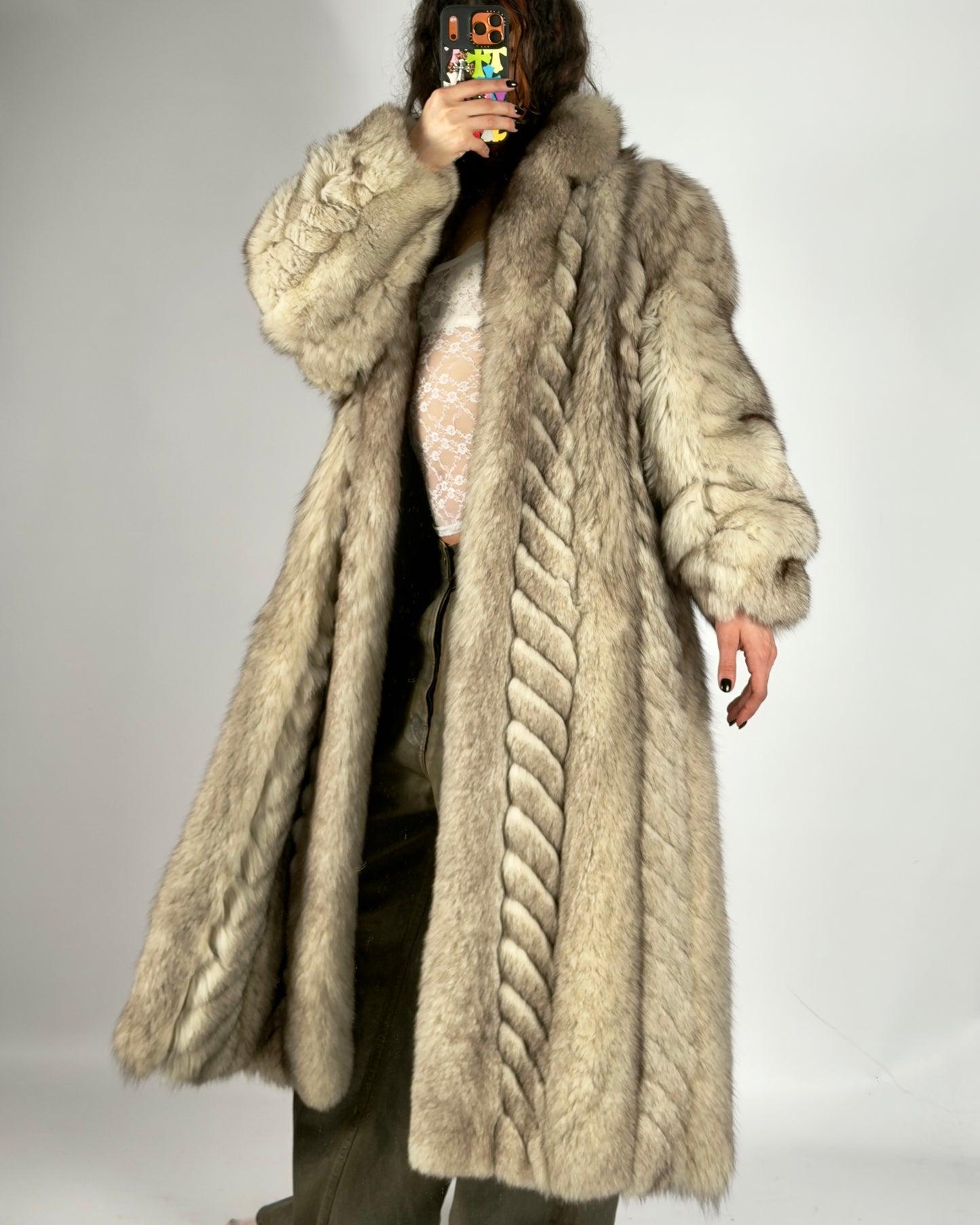 Vintage Arctic Fox Luxury Fluffy Fur Coat