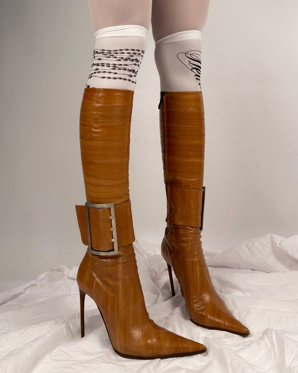Gianmarco Lorenzi Vintage Buckle Leather Boots — 38