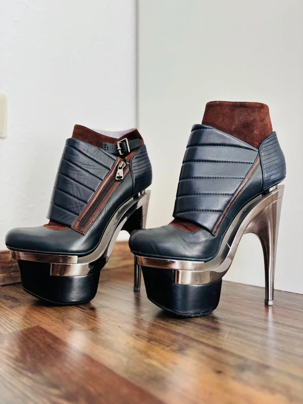 Versace 2010 Triple Platform Booties — 39