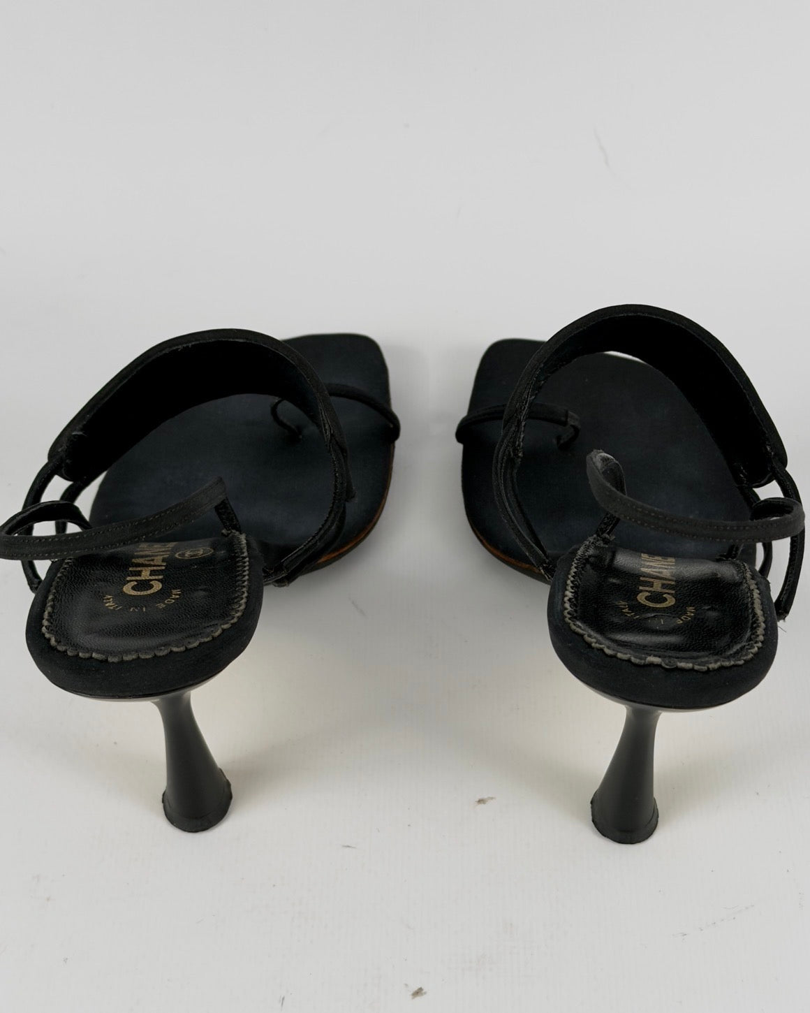 Chanel Cruise 2001 Crystal Logo Slingback Heels — 39/40