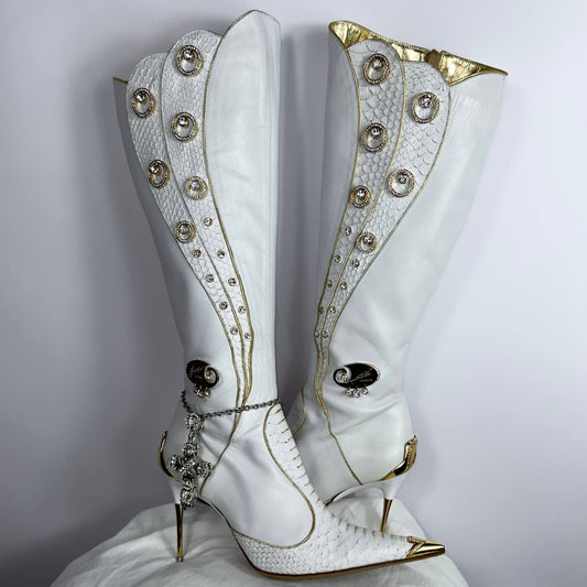 Hamlet Couture Italian Python Leather Boots 37.5/38.5