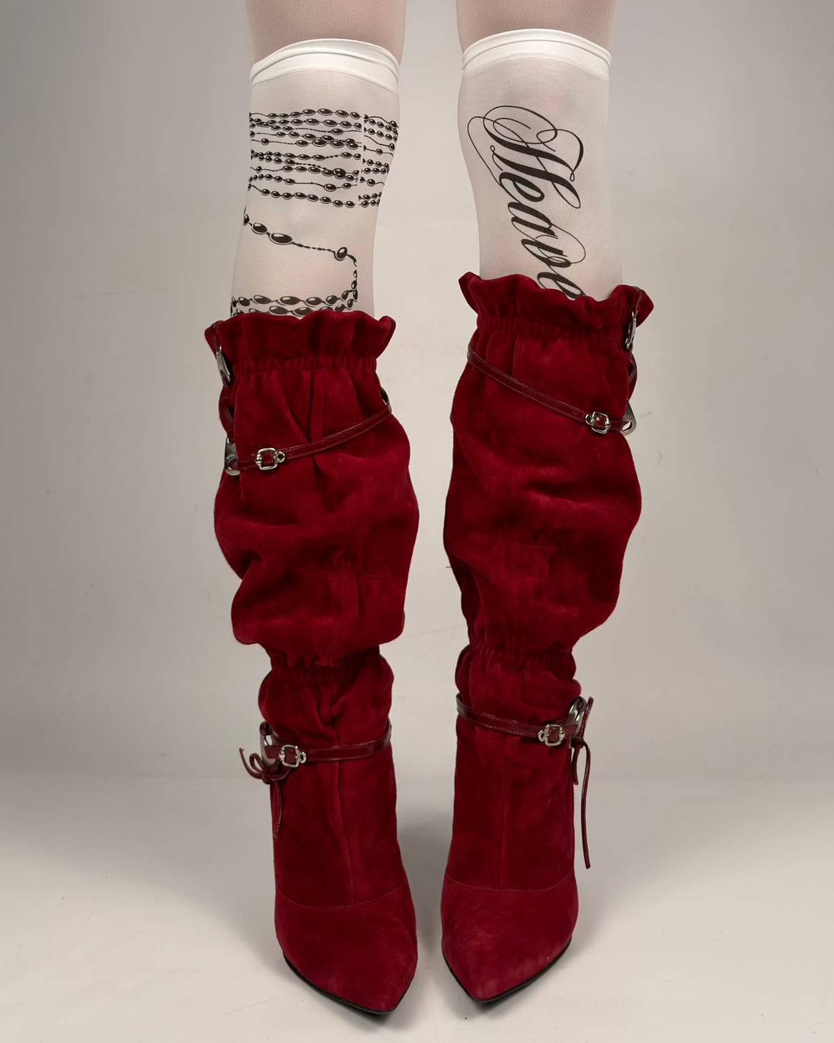 Vintage Italian Suede Slouch Boots — 39