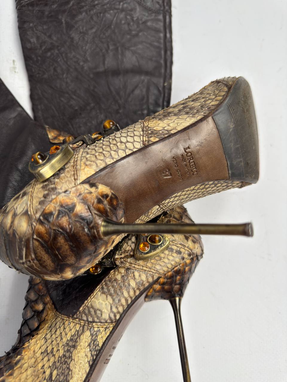 Vintage Italian Loriblu Python Leather Boots — 37/37.5