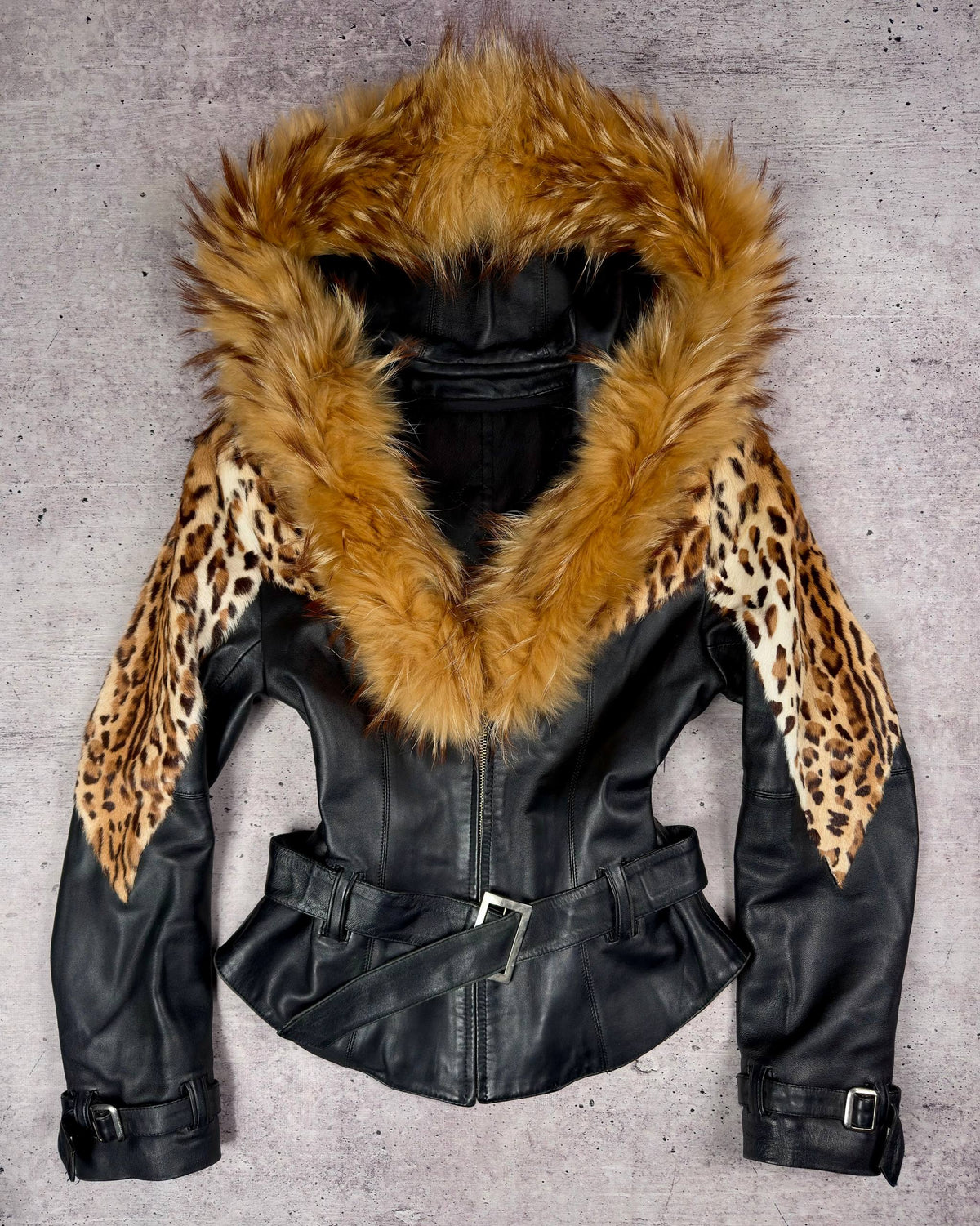Vintage Fur Leather Jacket — XS/M