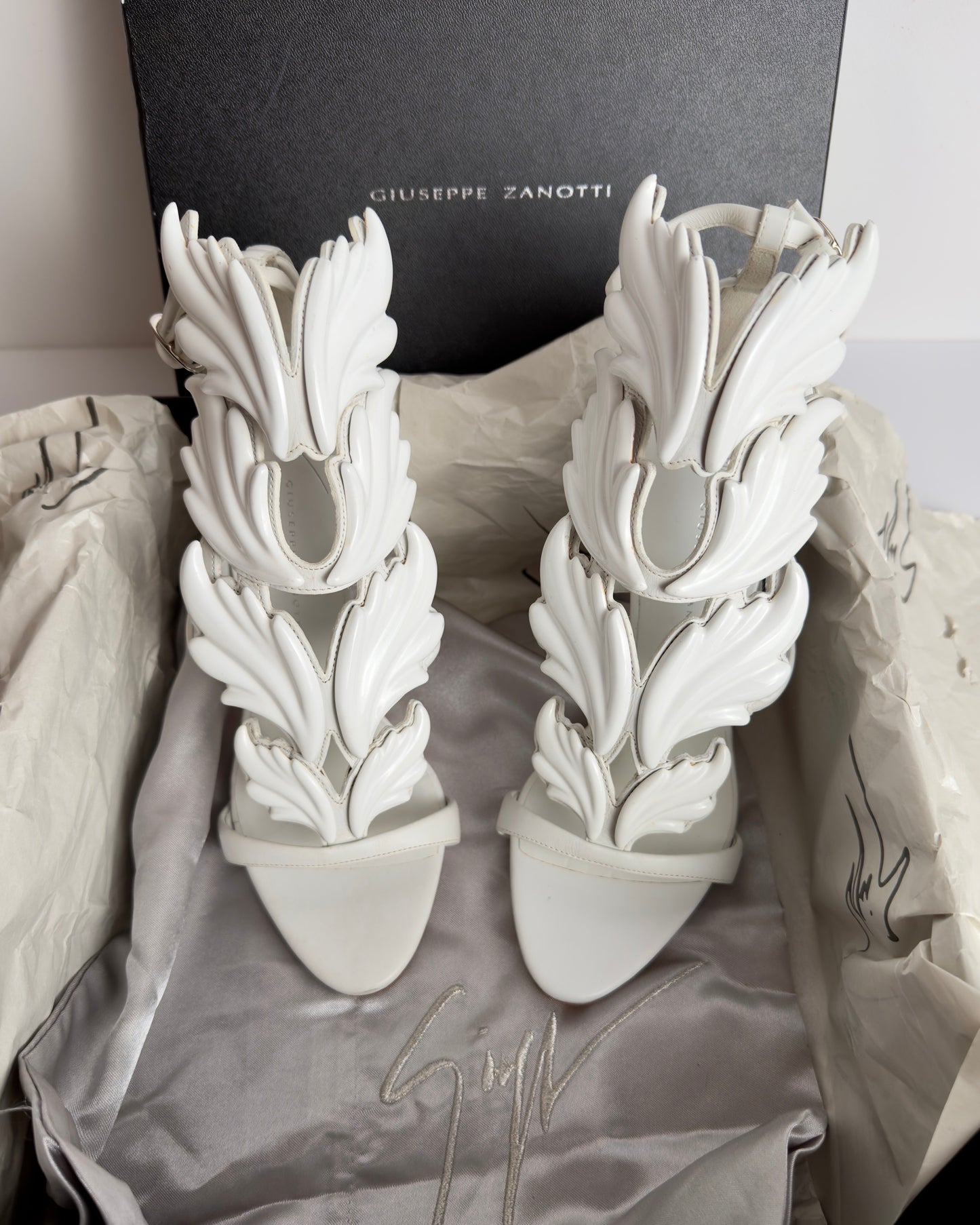 Giuseppe Zanotti White Cruel Summer Heels