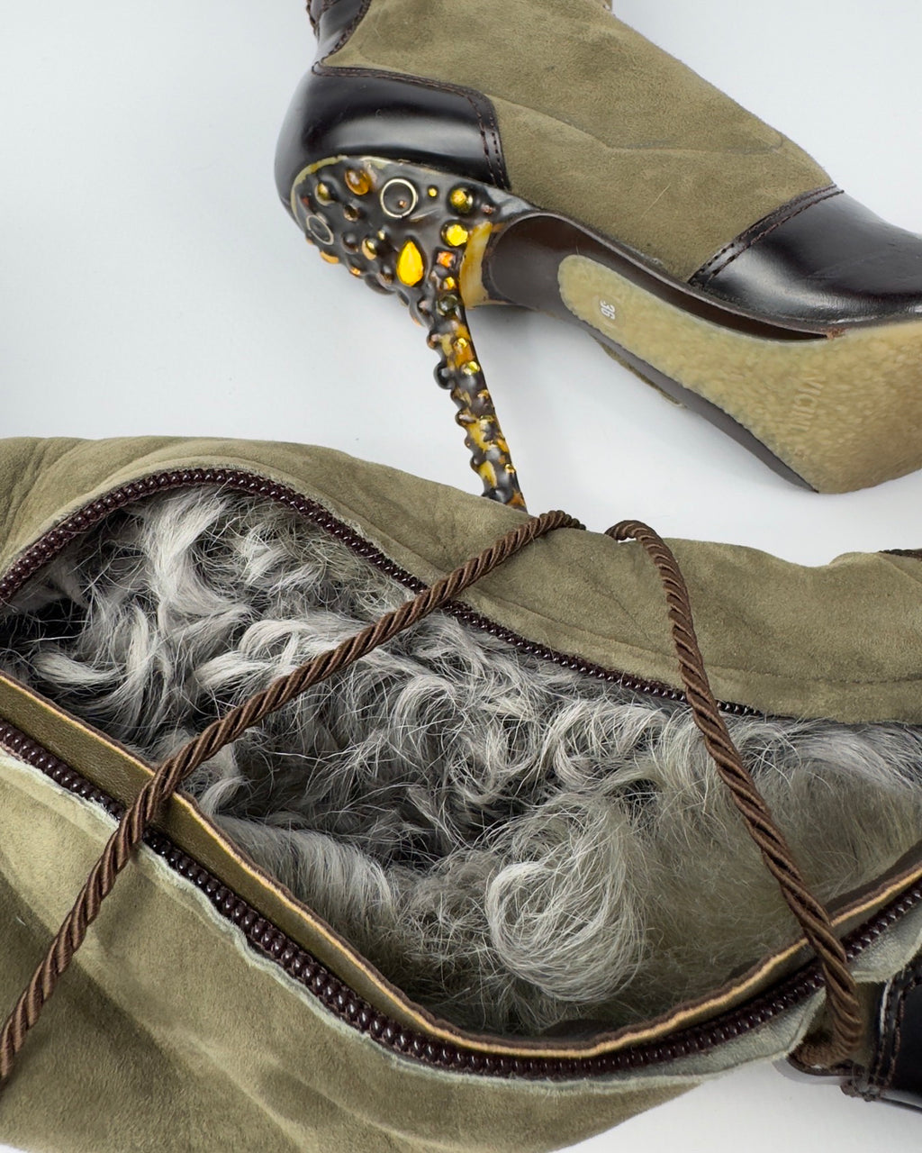 Vicini Italian Vintage Fur Boots — 36