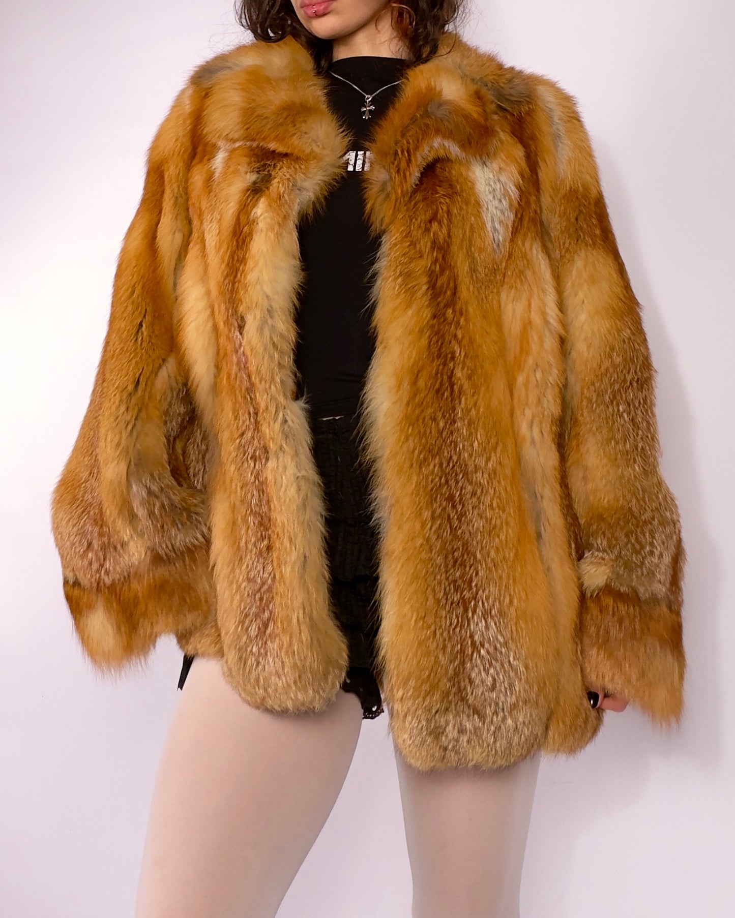 Vintage Fox Fur Jacket — S/M