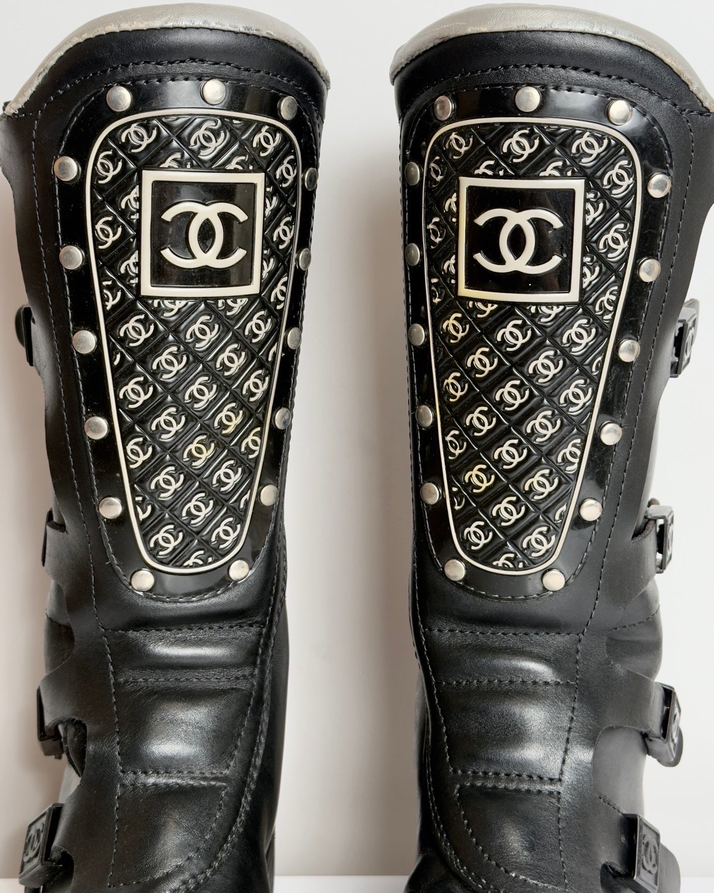 Chanel FW 2003 Moto Biker Boots — 37
