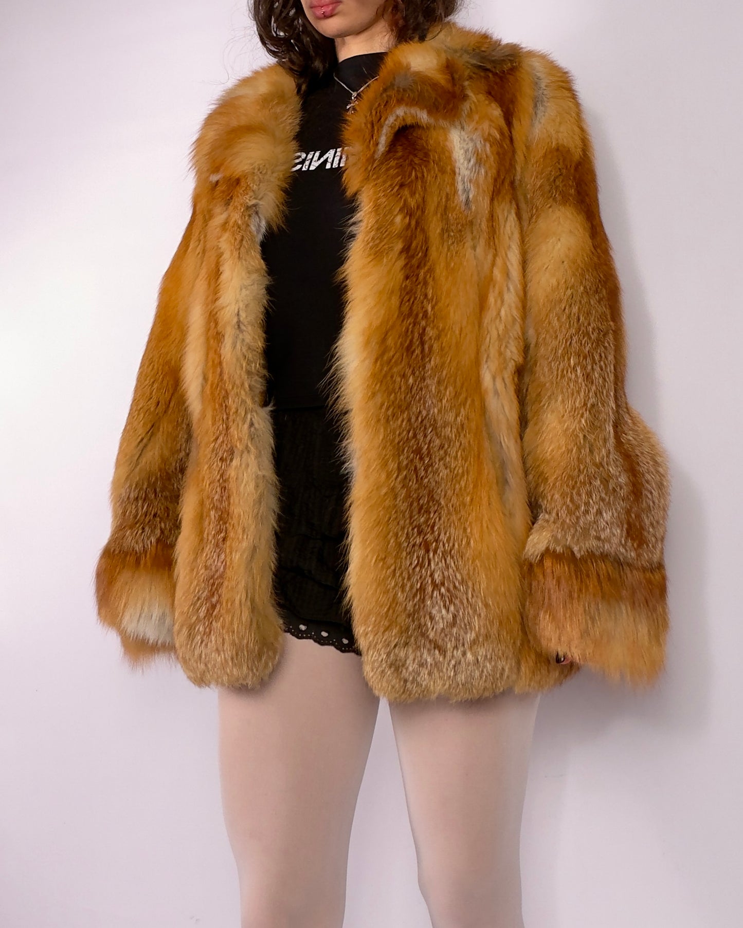 Vintage Fox Fur Jacket — S/M
