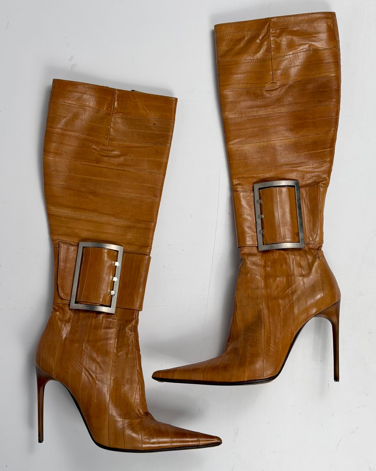 Gianmarco Lorenzi Vintage Buckle Leather Boots — 38