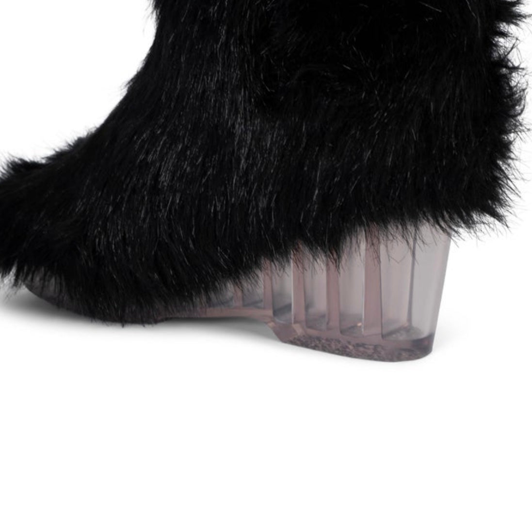 CHANEL Runway 2010 Faux Fur Ice Wedge Yeti Boots — 37.5/38