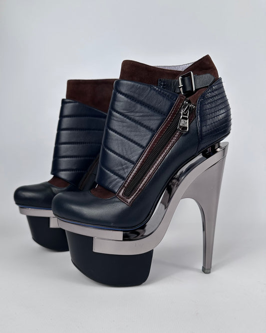 Versace 2010 Triple Platform Booties — 39