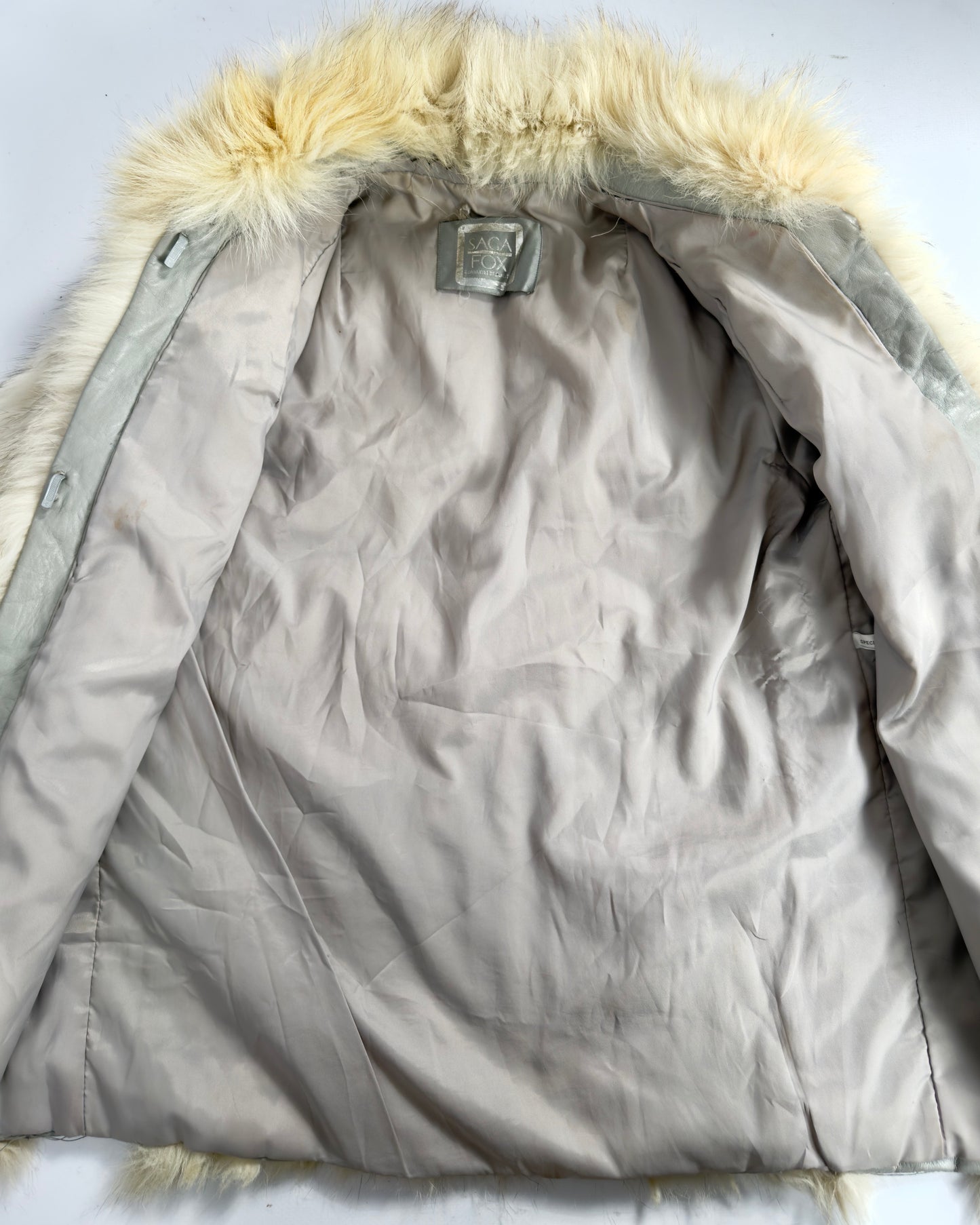 Vintage “Saga Fox” Arctic Fox Cream Coat — S/M