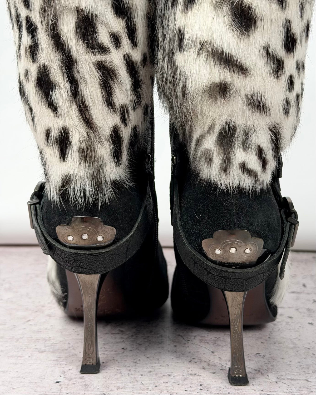 El Dantes Couture Vintage Leather Fur Boots — 37