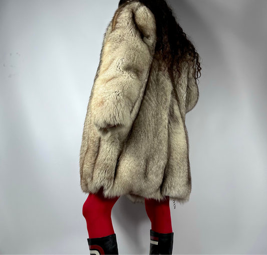 Vintage White Arctic Fox Fur Coat