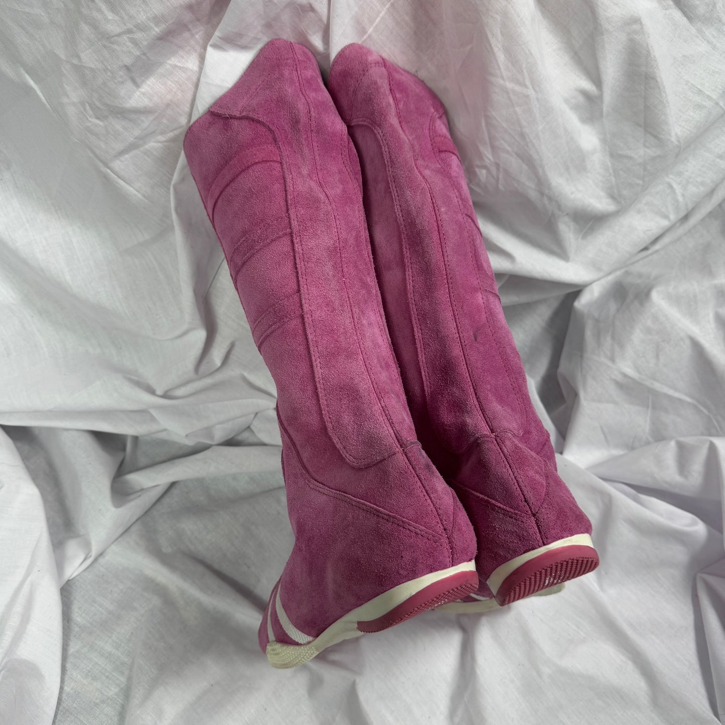 Vintage Pink Moto Boots 40/40.5