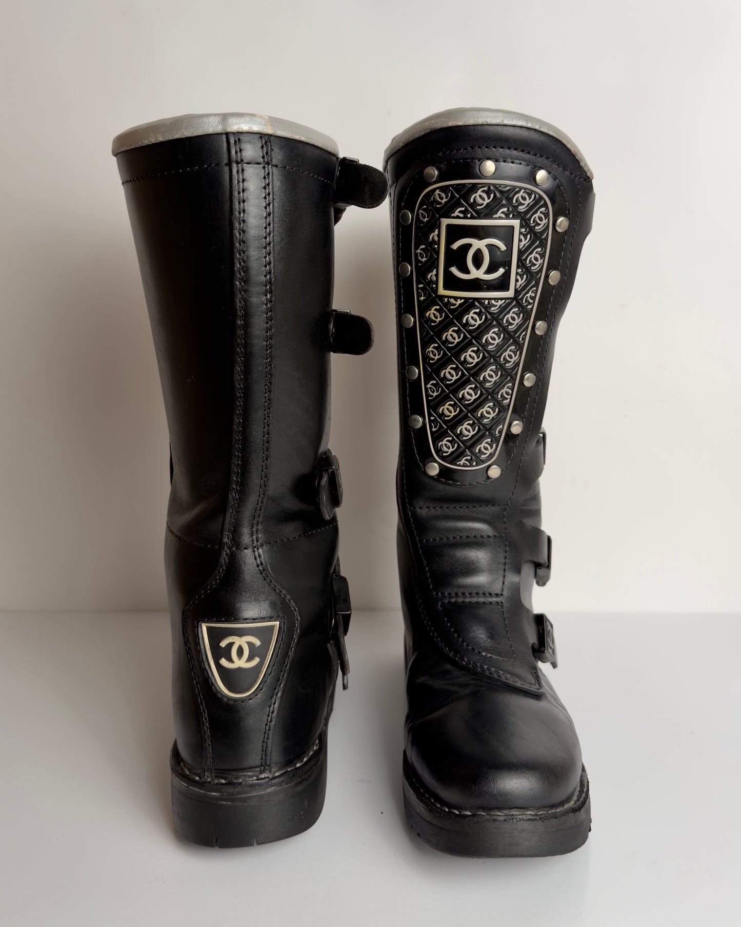 Chanel FW 2003 Moto Biker Boots — 37