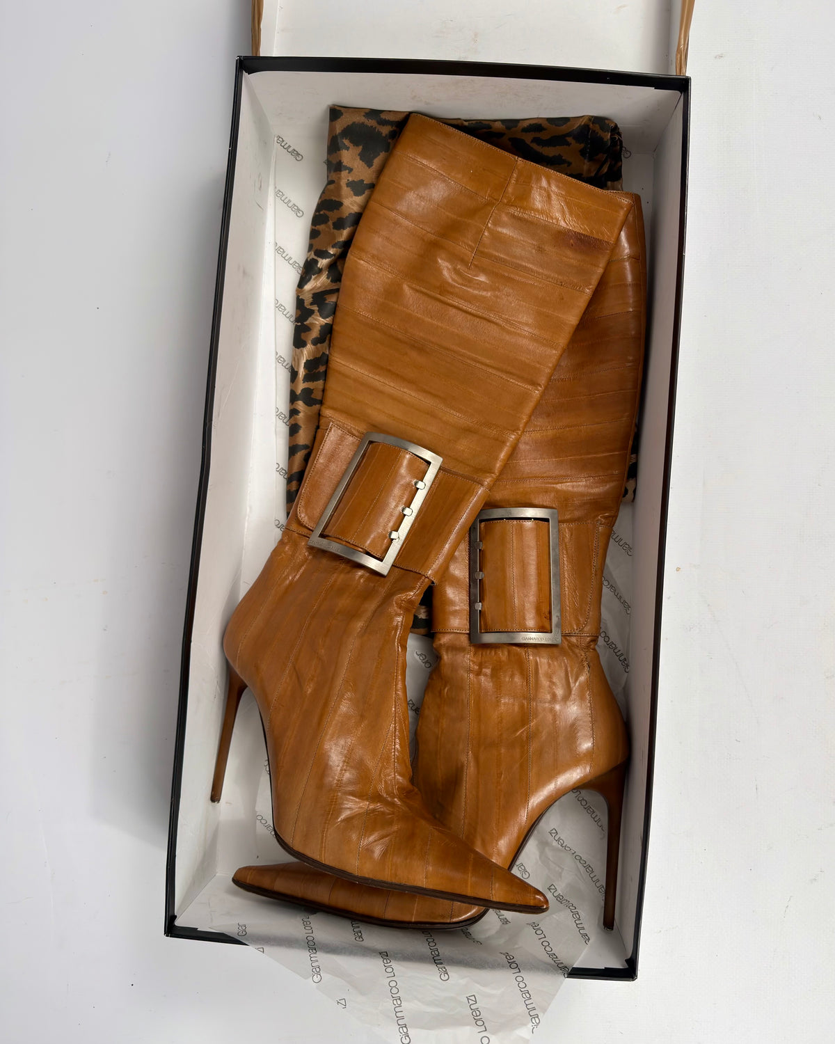 Gianmarco Lorenzi Vintage Buckle Leather Boots — 38