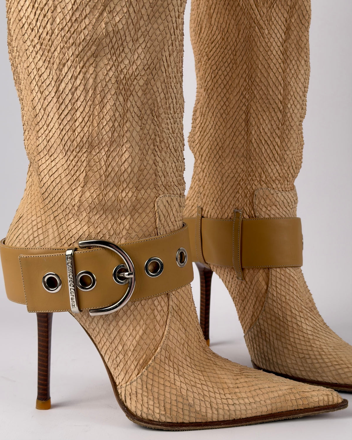 Gianmarco Lorenzi Vintage Leather Buckle Boots — 38