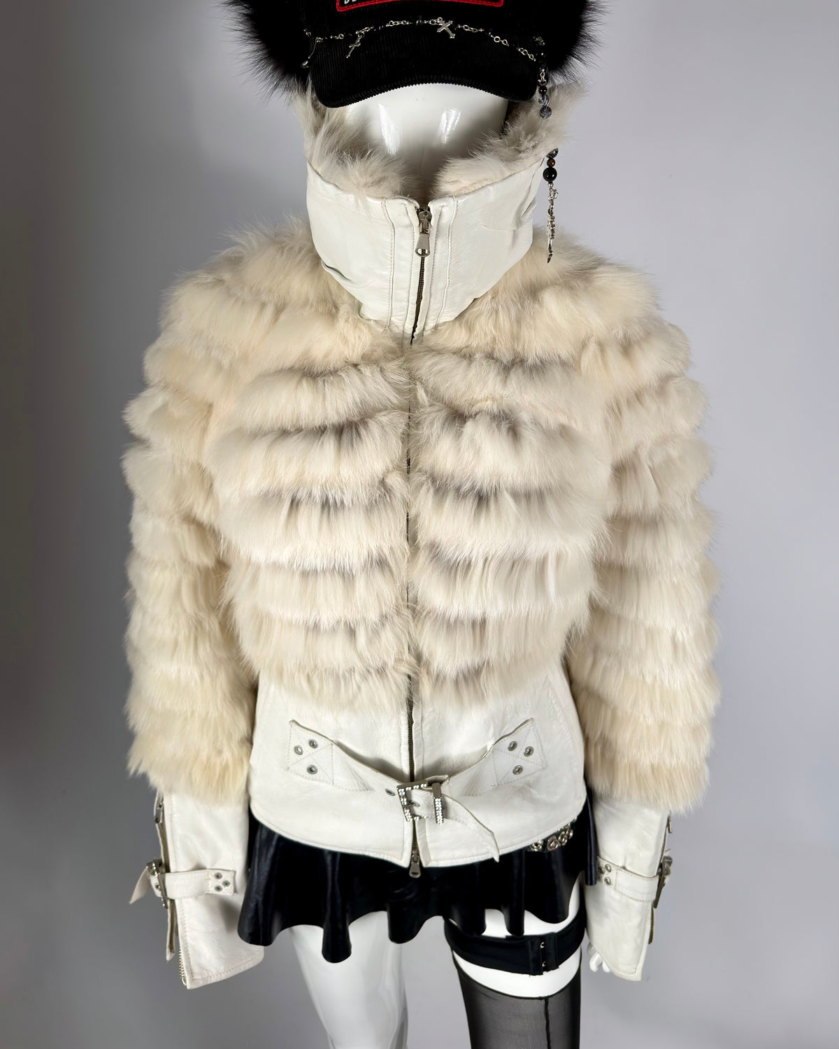 Vintage Fur Leather Jacket — M